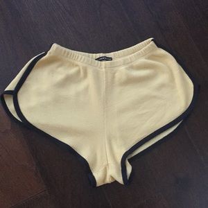 Brandy Melville yellow jogger shorts